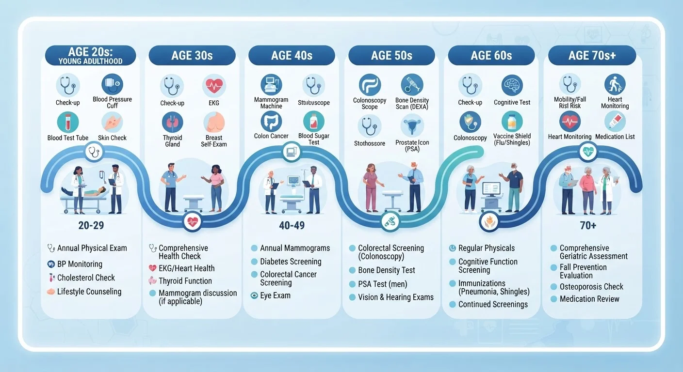 Age-by-Age Screening Schedule for American Adults