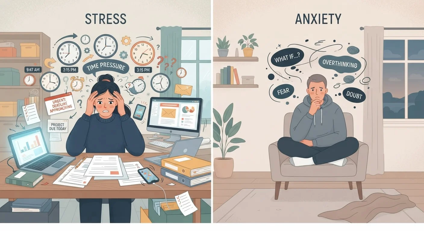 The Difference Between Stress and Anxiety — and Why It Matters
